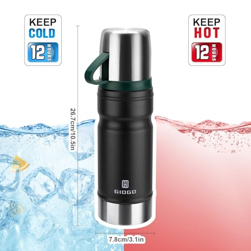 Vacuum Insulated Water Bottle Thermo Water Flask with Cup 680ml