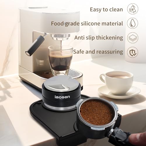 Knock Box Square High Sidewall Design Espresso Knock Box Tamping Mat Espresso Machine Accessories Set of 2 with Removable Knock Bar and Anti (2 Count)