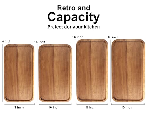 Rectangular Acacia Wood Tray Large Charcuterie Boards Party Serving Platter