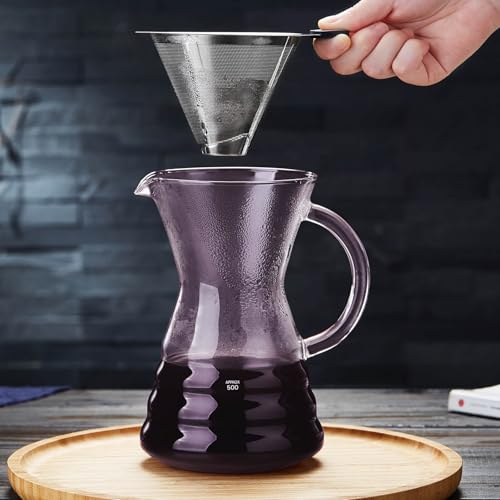 Pour Over Coffee Maker with Permanent Stainless Filter 27 fl oz (27 Fl Oz)