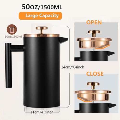 1500ml French Press Coffee Maker