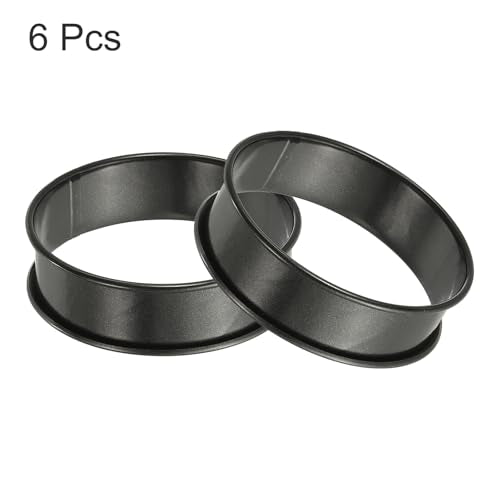 6pcs Crumpet Rings 3.15" Nonstick Round Cake Ring Stainless Steel Double Rolled English Pastry Rings for Kitchen Baking Crumpet Dessert (6 Count)