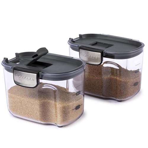 International ProKeeper+ Clear Plastic Airtight Food Baker's Kitchen Storage Organization Container Canister Set with Magnetic Accessories (2 Count)