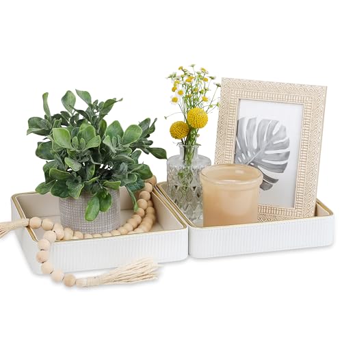 2 Pack White Catch All Trays for Jewelry (2 Count)