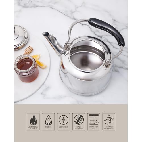 Kingstree Large 2 Qt Stainless Steel Tea Kettle