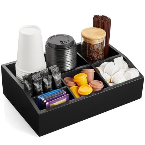 Black Coffee Station Organizer for Countertop