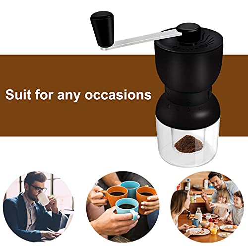 Manual Coffee Grinder Ceramic Burrs Adjustable Coarseness 2 Containers