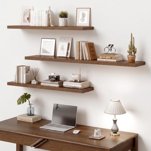 10 Inch Deep Floating Shelves for Wall 48” Set of 2 (2 Count)