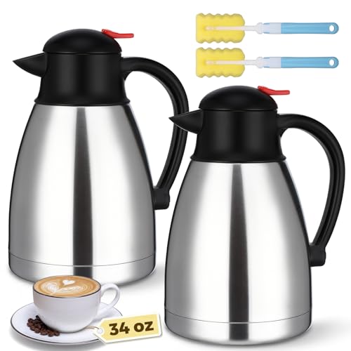2 Pcs 34 oz Stainless Steel Thermal Coffee Carafe (2 Count)