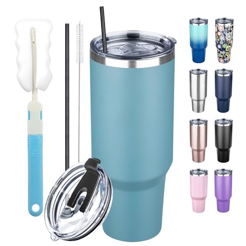 40 oz Tumbler with Lids and Straws