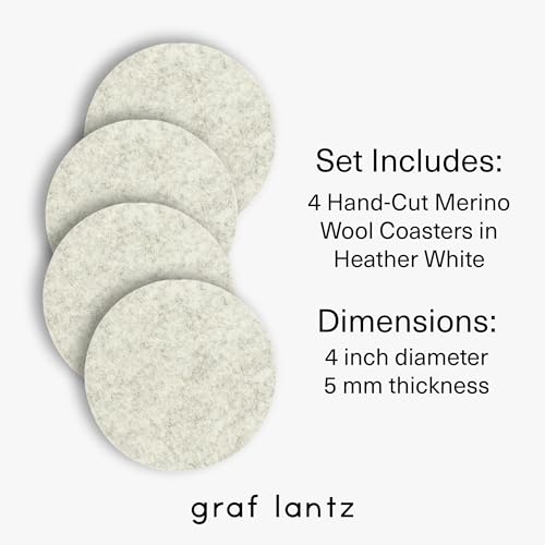 Bierfilzl Merino Wool Round Coasters Set of 4 (4 Count)