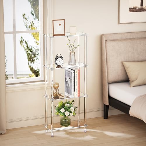 Clear Acrylic Narrow Side Table for Small Spaces