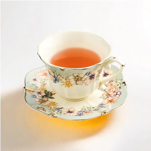 Country Roses Bone China Tea Cup and Saucer Set (3 Count)