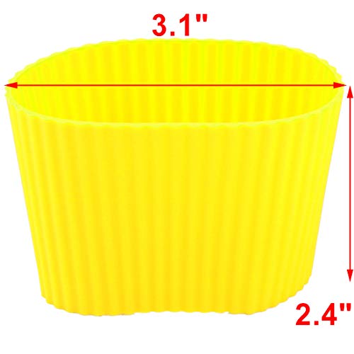 Silicone Nonslip Glass Bottle Mug Cup Sleeve Protector Cover Yellow