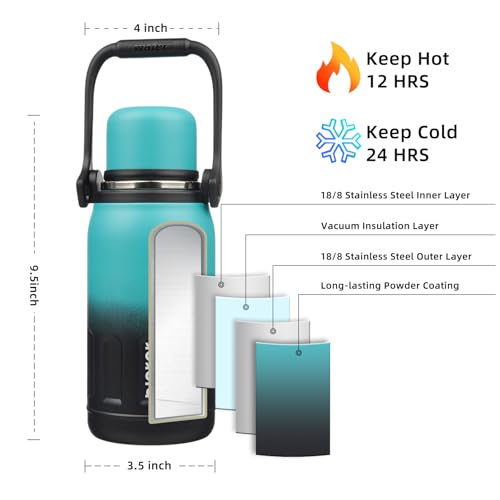 Stainless Steel Insulated Bottle with Handle & Strap