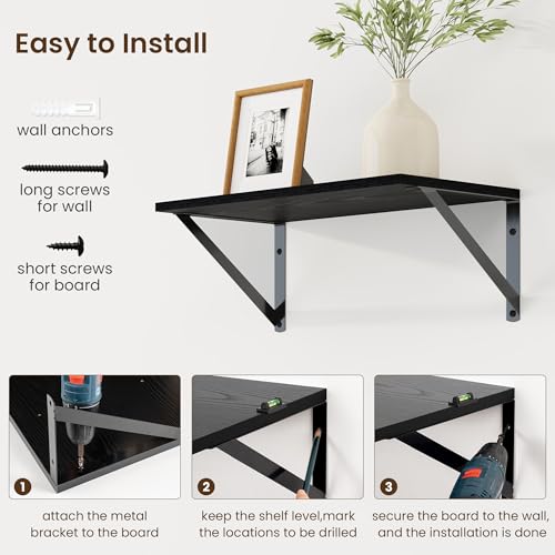 Deep Floating Shelves for Wall (2 Count)
