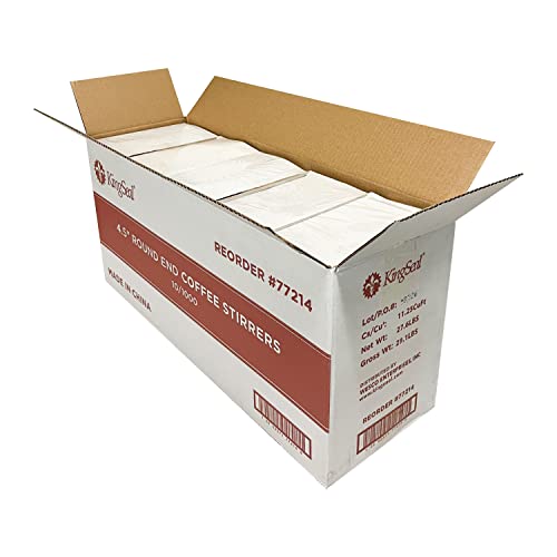 2000 Count KingSeal Natural Birch Wood Coffee Beverage Stirrers
