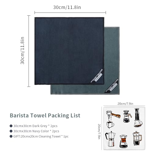 Barista Towels Espresso Bar Accessories 4 Pack Soft Absorbent Non