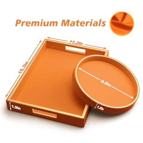 Leather Tray Desktop Storage Organizer (2 Count)