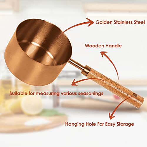 Collection 8 Piece Rose Gold Measuring Cups Set and Measuring Spoons