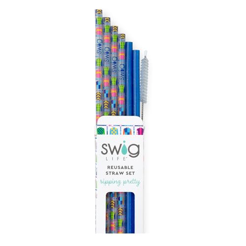 Reusable Straw Set with Cleaning Brush (6 Count)