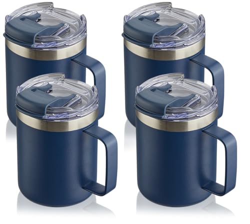 12oz Insulated Travel Coffee Mug with Handle (4 Count)
