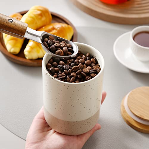 Sabine Small Ceramic Canister with Airtight Wood Lid
