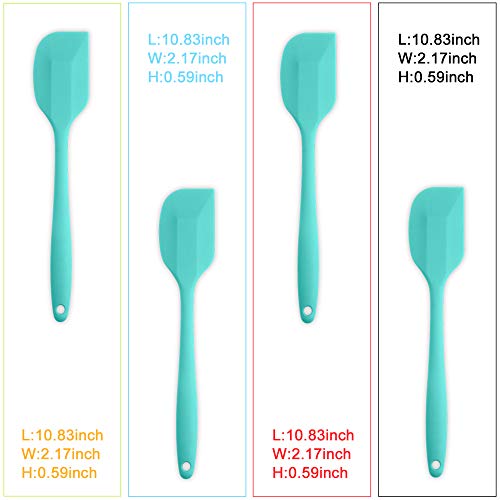 4 Piece Silicone Spatula Set with Stainless Steel Core