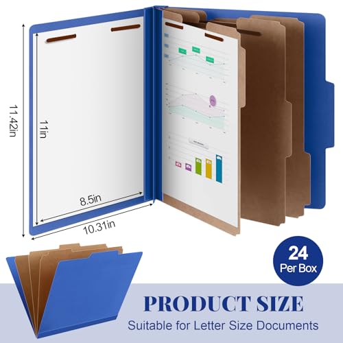 24 Pcs Classification Folder Letter Size