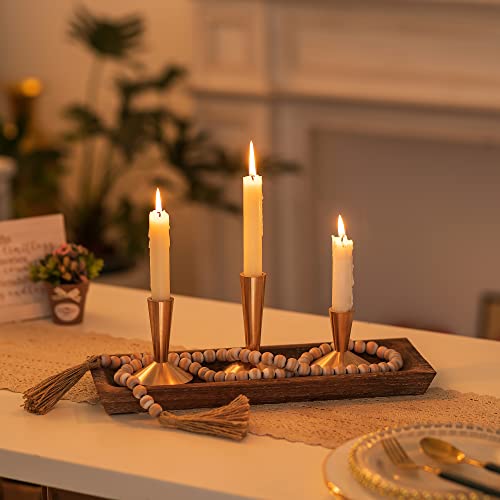 Decorative Wooden Tray Long Narrow Centerpiece Candle Holder