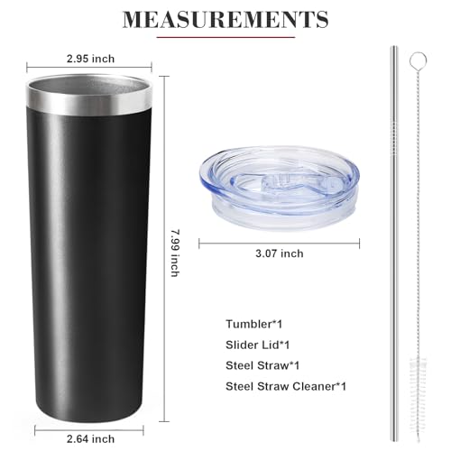 20 oz Skinny Tumbler with Lid and Straw