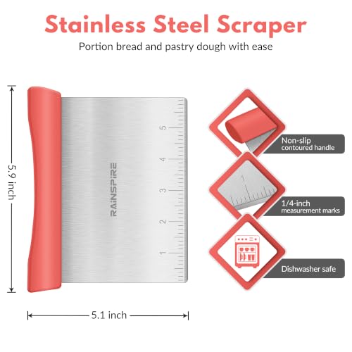 Multi Purpose Stainless Steel Bench Scraper Dough Blender & Pastry Cutter