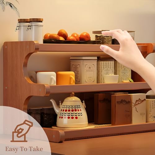 3 Tier Bamboo Mug Organizer for Cabinet (3 Count)