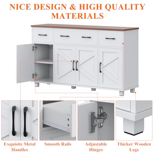 55" Sideboard Buffet Cabinet with Storage