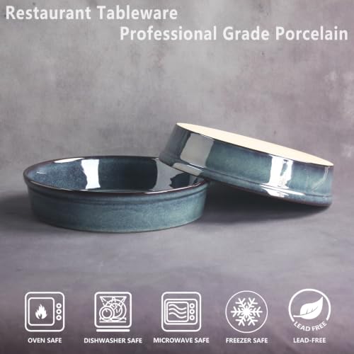 Ceramic Pie Pan Quiche Dish 2.3 Quart Baking Pan