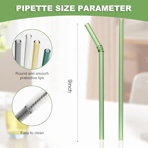 Curved Stained Glass Straws with Designs (6 Count)