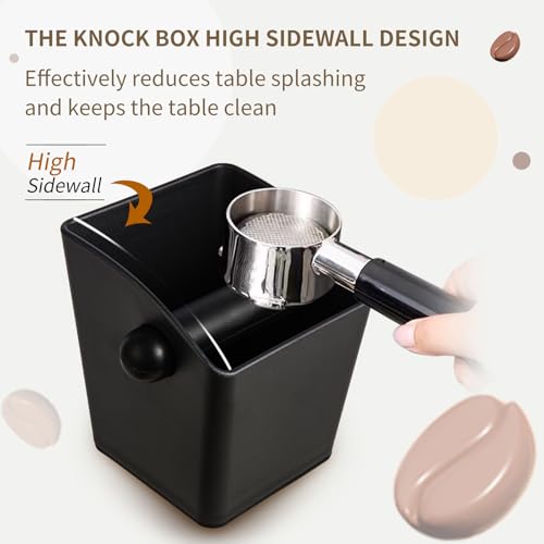 Knock Box Square High Sidewall Design Espresso Knock Box Shock