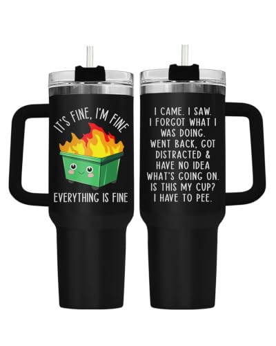 Dumpster Fire This Little 40 oz Tumbler with Handle