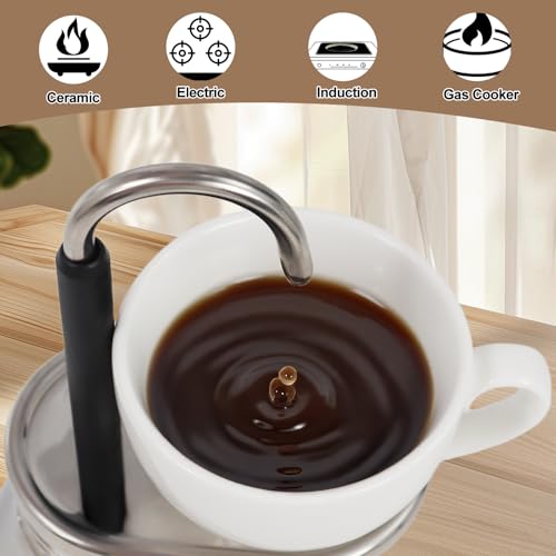 Uncoated 1 Cup Single Tube Moka Pot 304 Thickened Stainless Steel