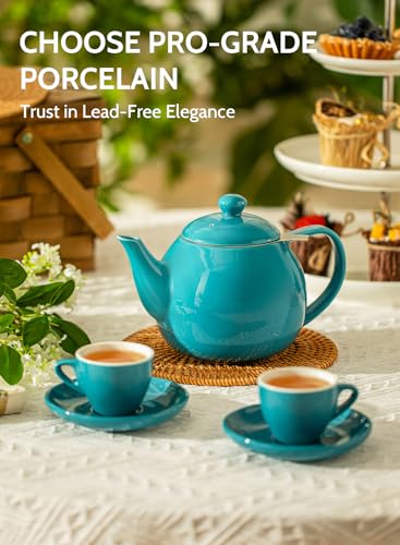 Teapot Porcelain Tea Pot with Stainless Steel Infuser