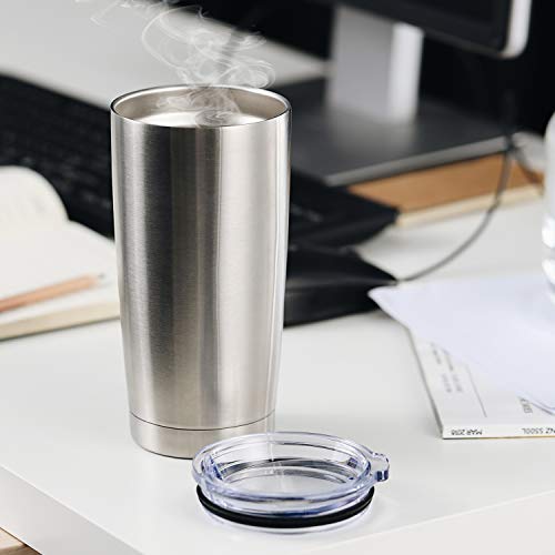 20oz Stainless Steel Tumbler Double Wall Vacuum Coffee Cup Insulated Travel Mug with Lid and Straw Durable Powder Coated Insulated Coffee Cup for Cold & Hot Drinks (12 Count)