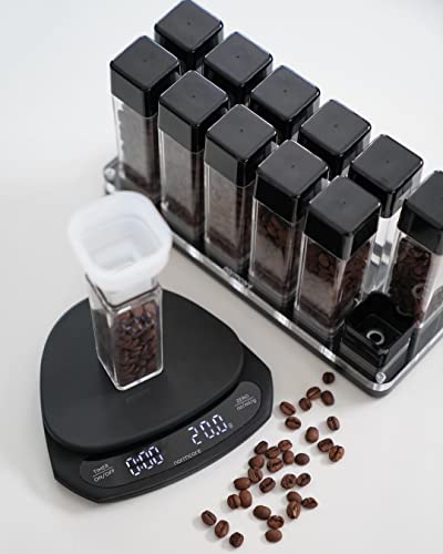 12 Tubes Coffee Bean Cellars with Stand & Hopper (16 Ounce)