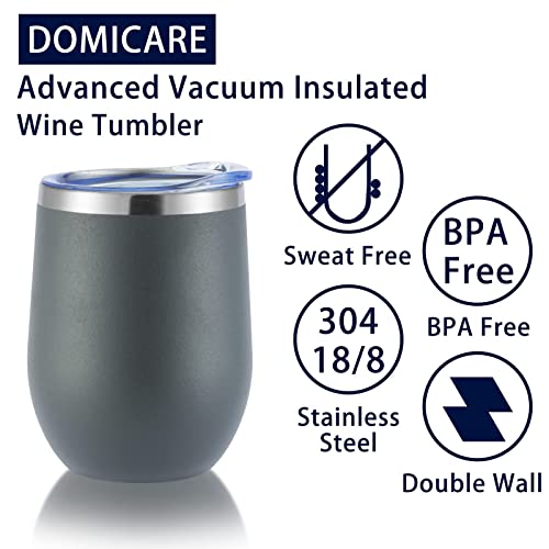 Stainless Steel Wine Tumbler Bulk with Lid (16 Count)