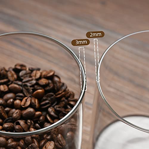 Glass Food Storage Containers with Bamboo Lids Large Glass Food Storage Jars for Coffee Bar Tea Sugar