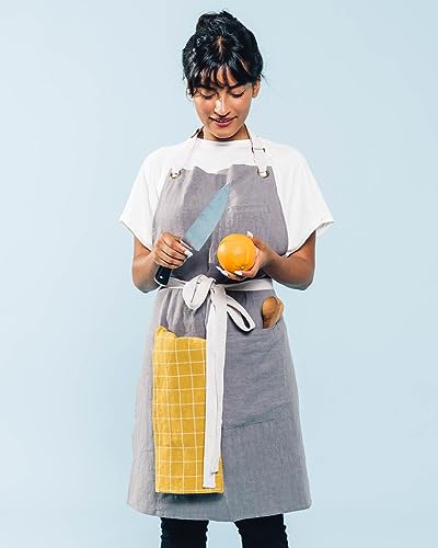 Linen Kitchen Apron for Cooking