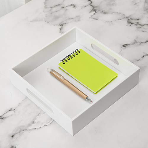 White Sturdy Acrylic Tray with Handles