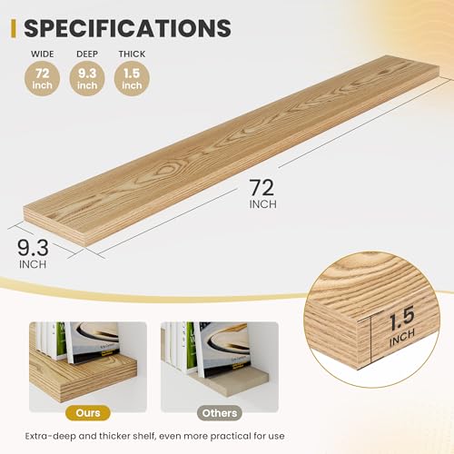 72 Inch Floating Shelves