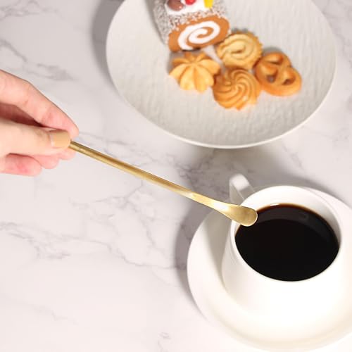 5.9 Inch Metal Stir Sticks with Spoon End SUS304 Steel Coffee Stirrer (4 Count)
