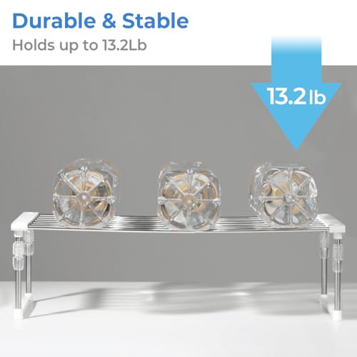 Set of 1 Expandable Cabinet Organizer 11.8~19.6 x 7.8 x 6~9 White