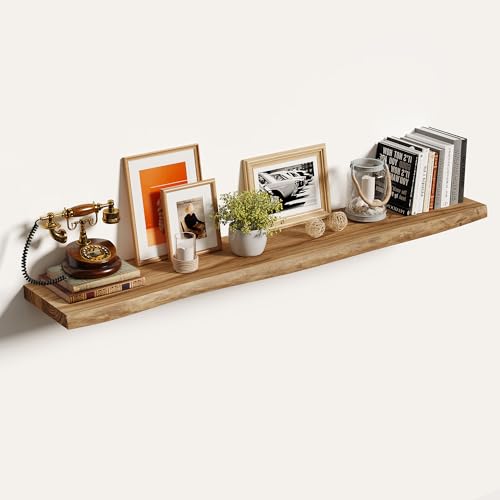 Wood Floating Shelves Live Edge 55” Set of 1